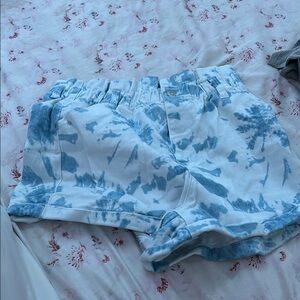 Denim white and light blue shorts